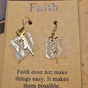 Gold Faith Earrings